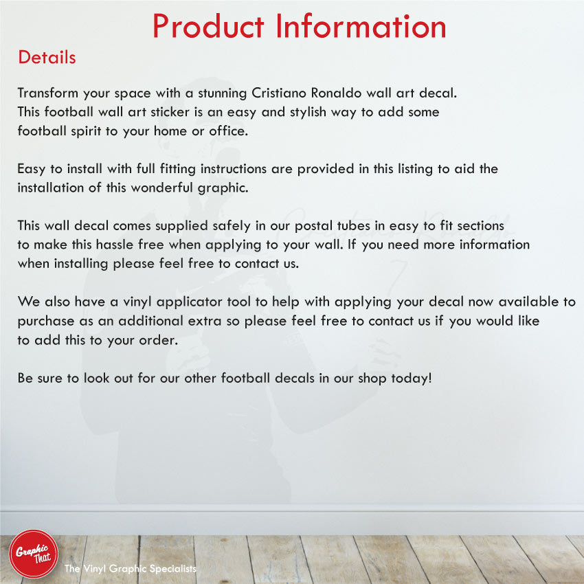 Cristiano Ronaldo Football Wall Sticker