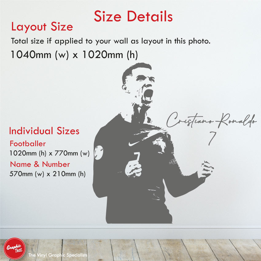 Cristiano Ronaldo Football Wall Sticker