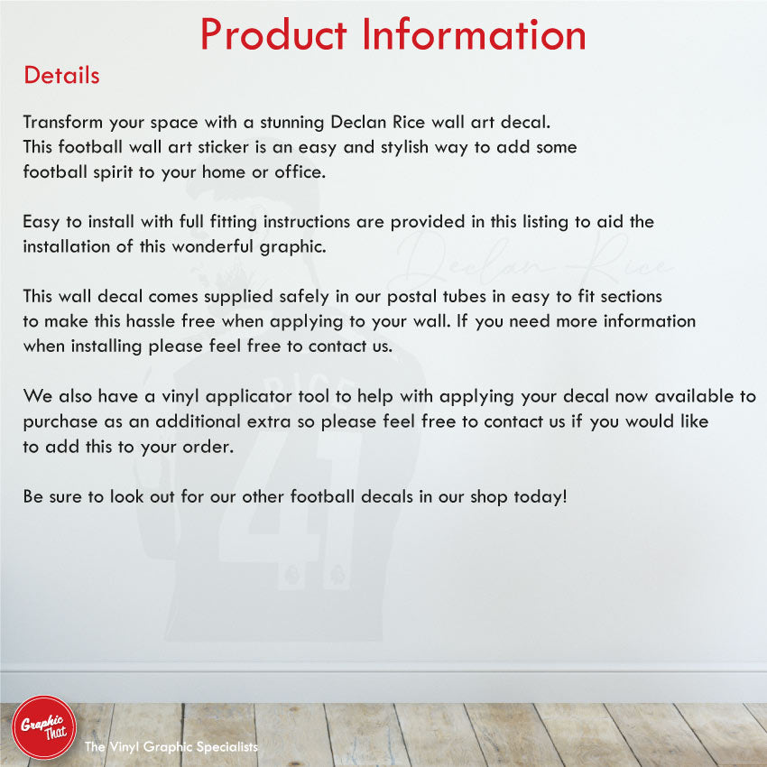 Declan Rice Arsenal Football Wall Sticker