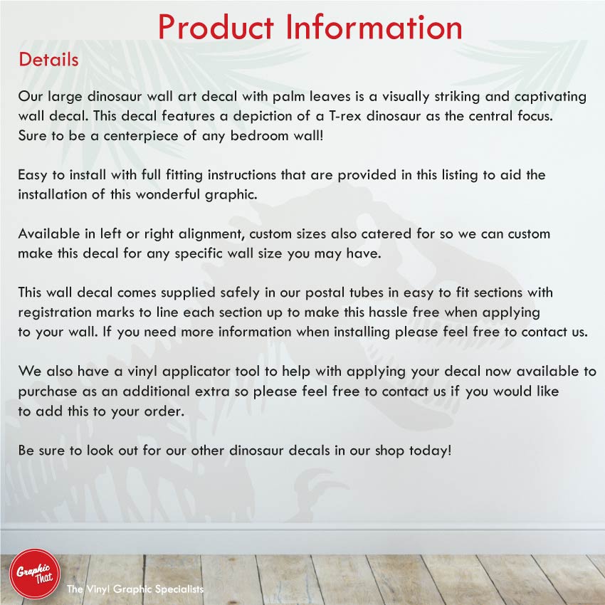 T-Rex Large Dinosaur Wall Art Decal