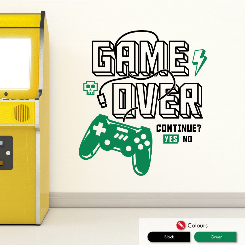 Game Over Vibrant Gaming Wall Art Decal