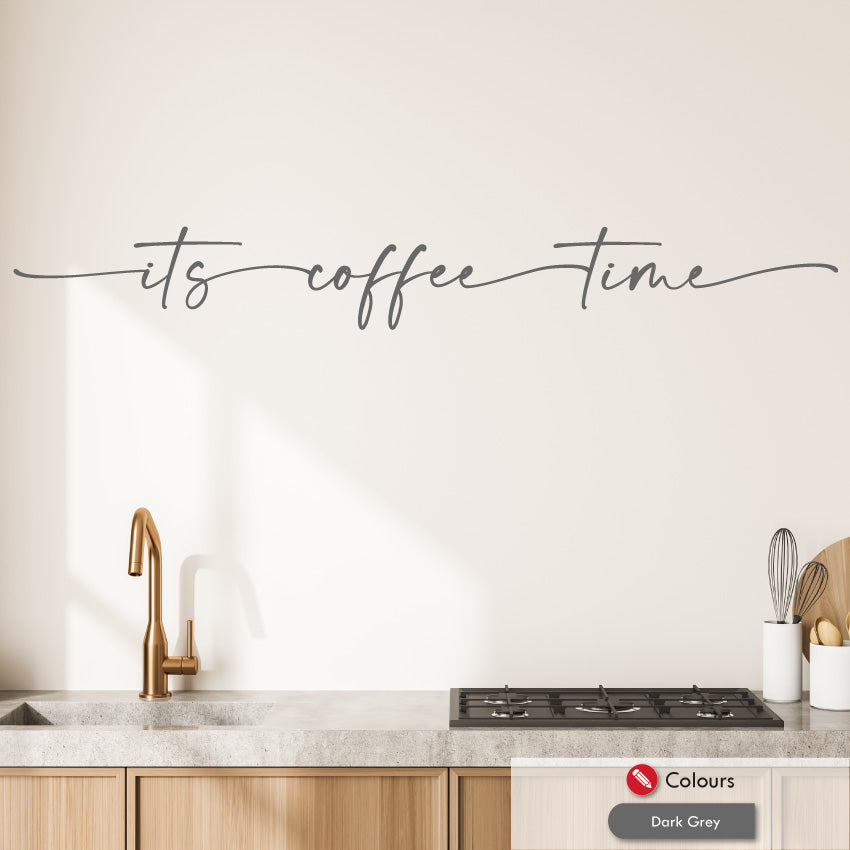 Coffee Time Quote Kitchen Wall Art Sticker