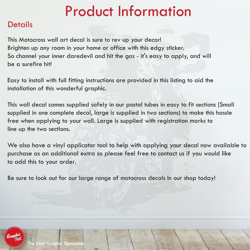 Motocross Motorcycle Wall Art Sticker