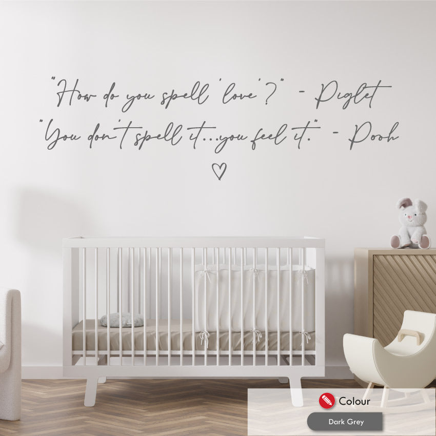 How Do You Spell Love Winnie The Pooh Wall Decal Quote