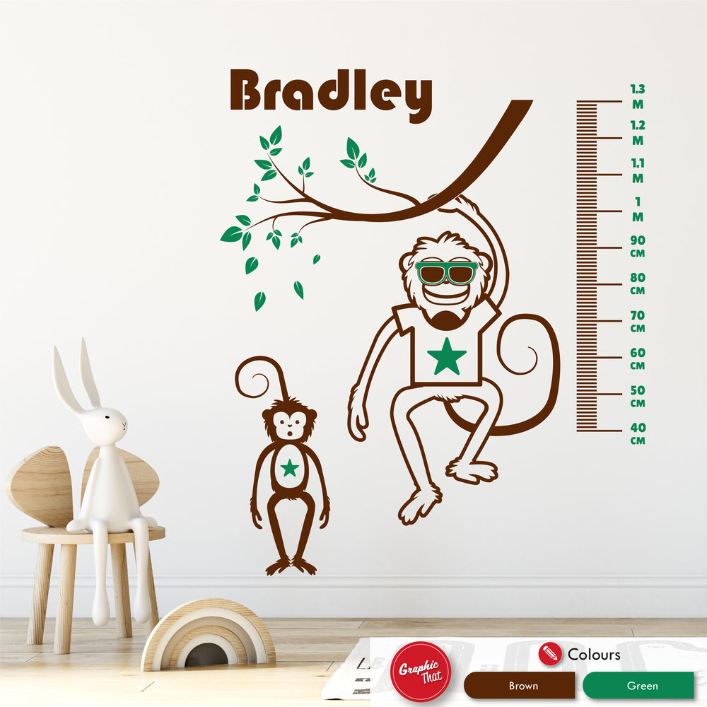 Safari Personalised Height Chart Wall Sticker
