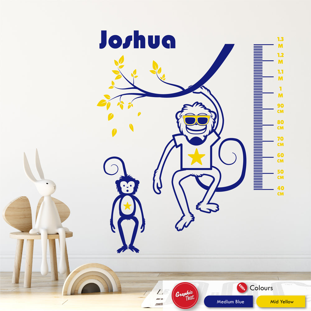 Safari Personalised Height Chart Wall Sticker