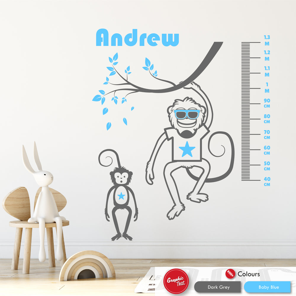 Safari Personalised Height Chart Wall Sticker