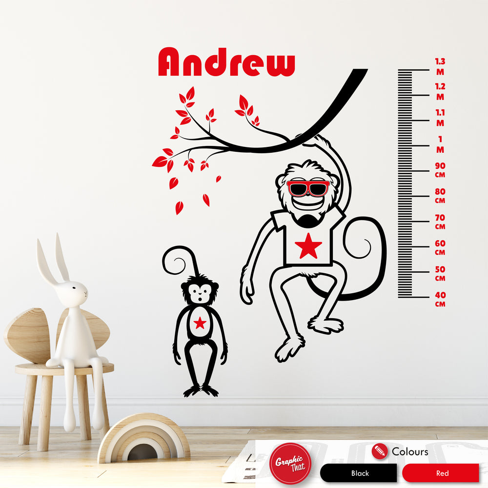 Safari Personalised Height Chart Wall Sticker