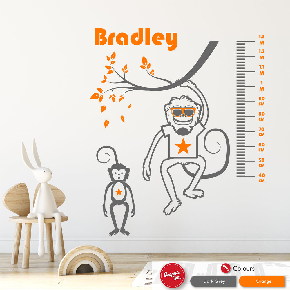 Safari Personalised Height Chart Wall Sticker