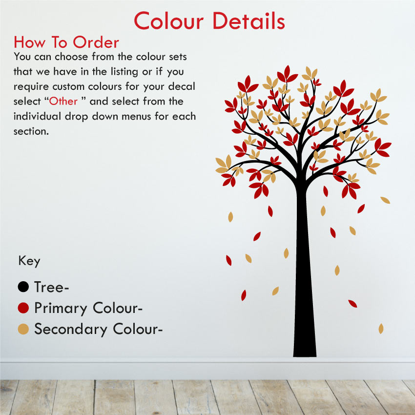 Autumnal Tree Wall Sticker Colour Information