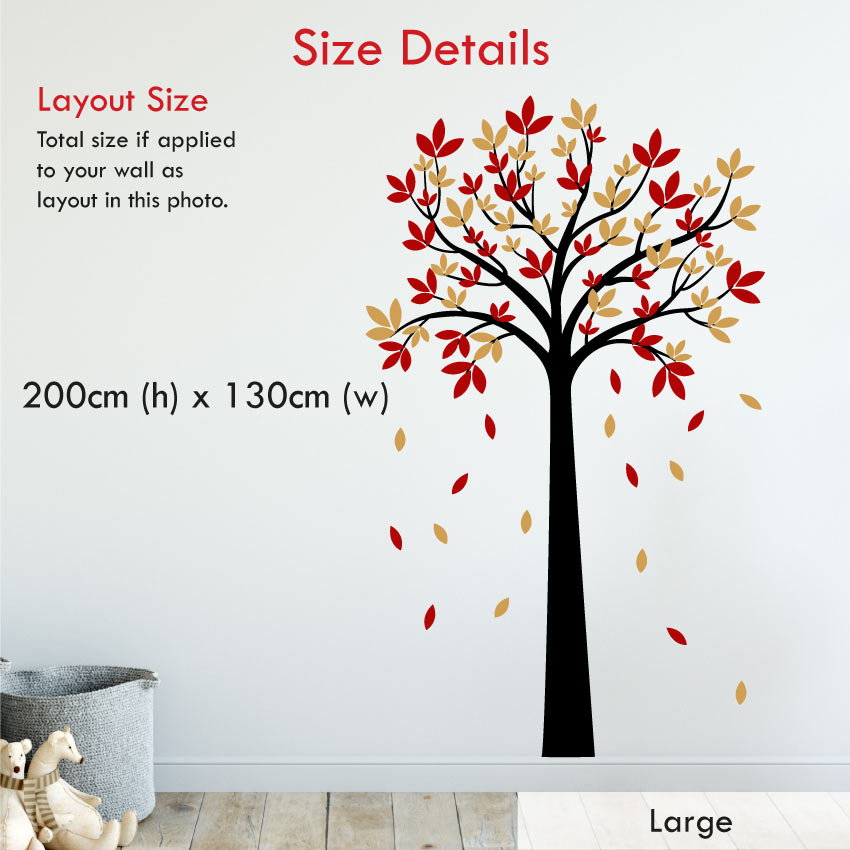 Autumnal Tree Wall Decal Large Size