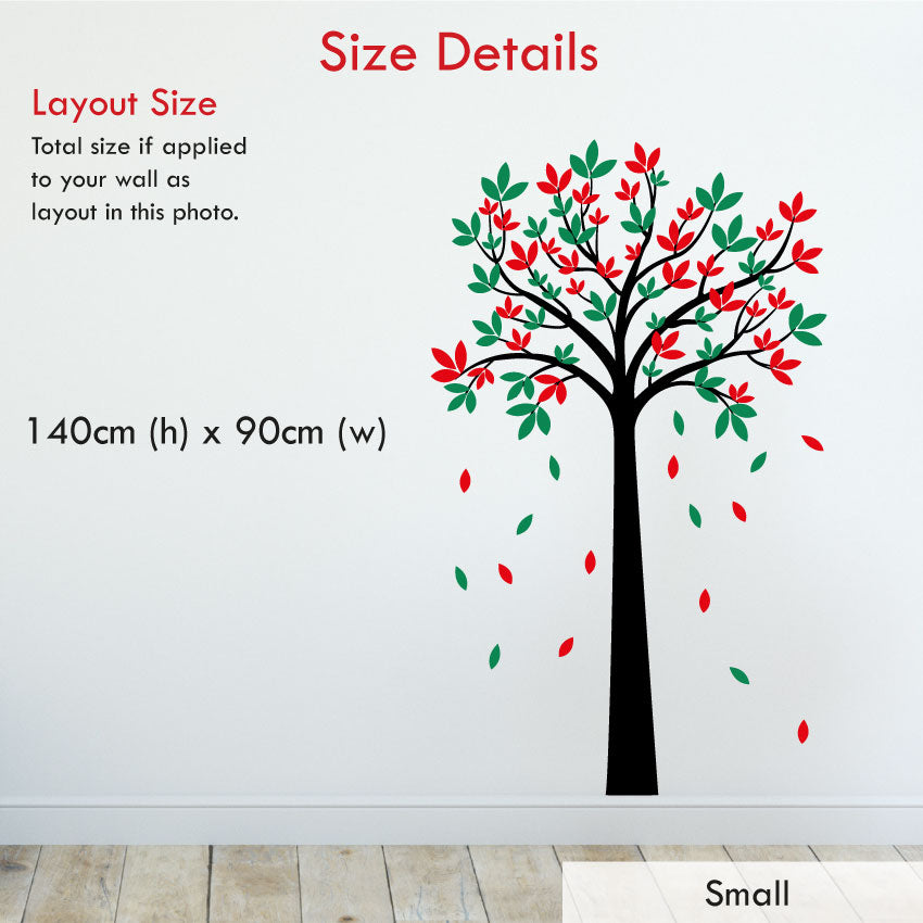 Autumnal Tree Kids Bedroom Wall Sticker Small Size