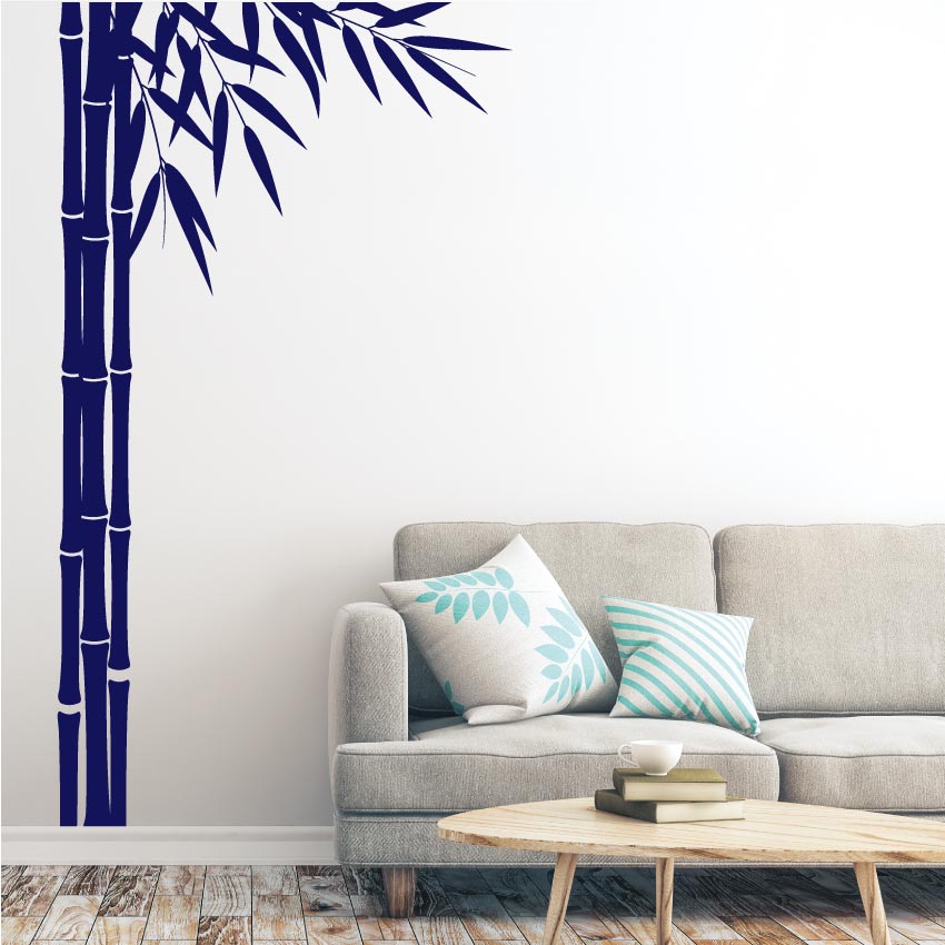 Bamboo Large Office Wall Art Decal Navy