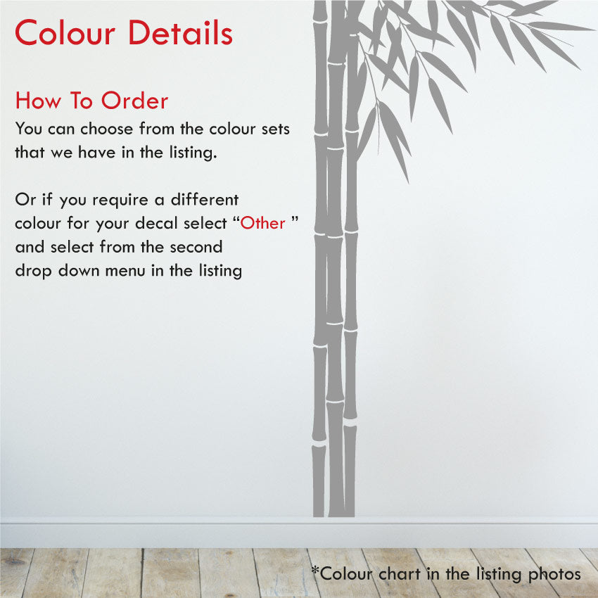 Bamboo Large Wall Art Decal Colour Details