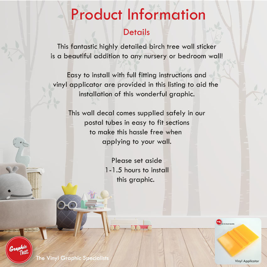 Birch Tree Wall Art Sticker product information