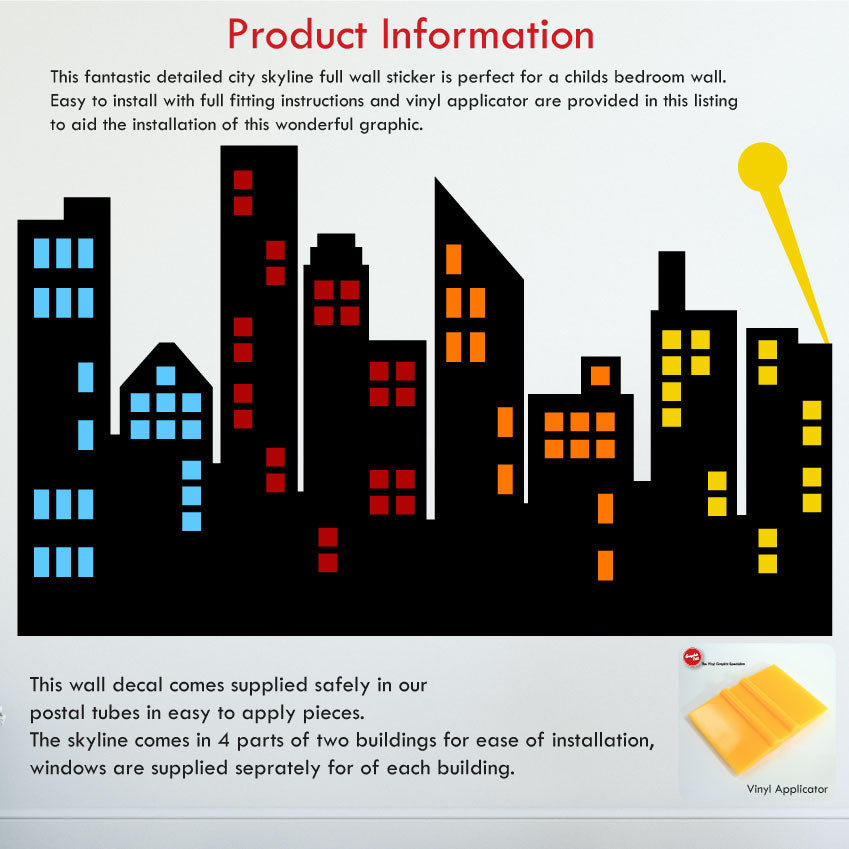 City Skyline wall art decal product information