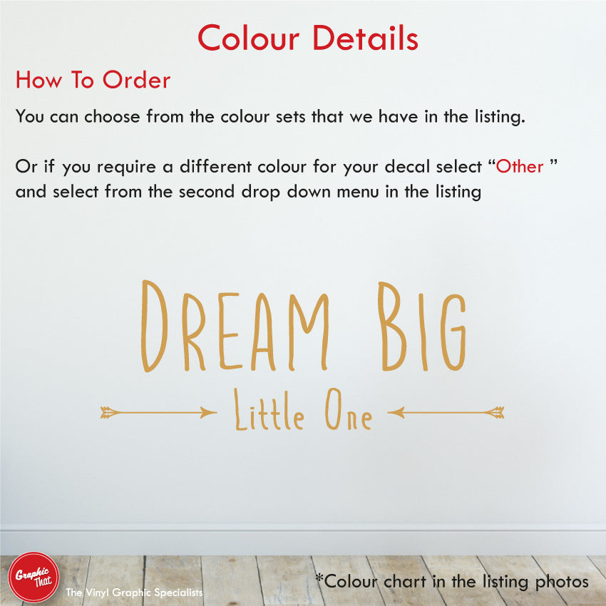 Dream Big Little One Quote Wall Decal – Graphic That