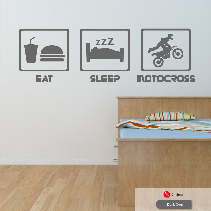 Eat Sleep Motocross Wall Art Sticker