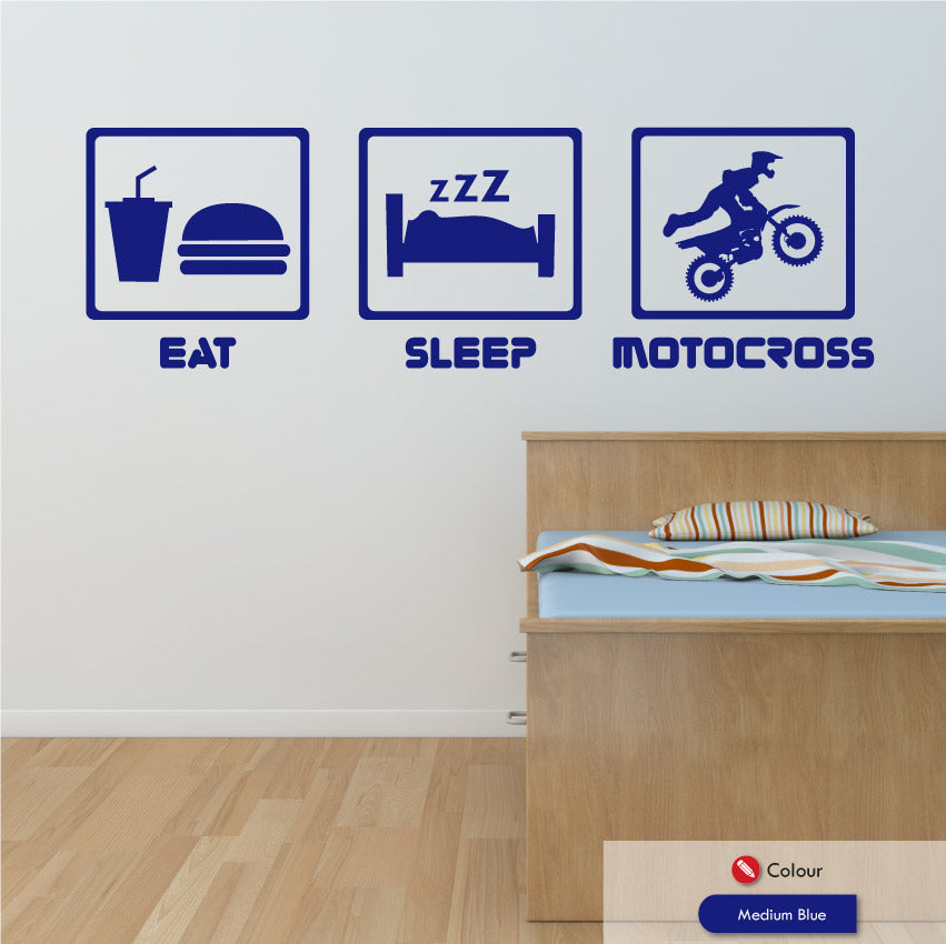 Eat Sleep Motocross Wall Art Sticker