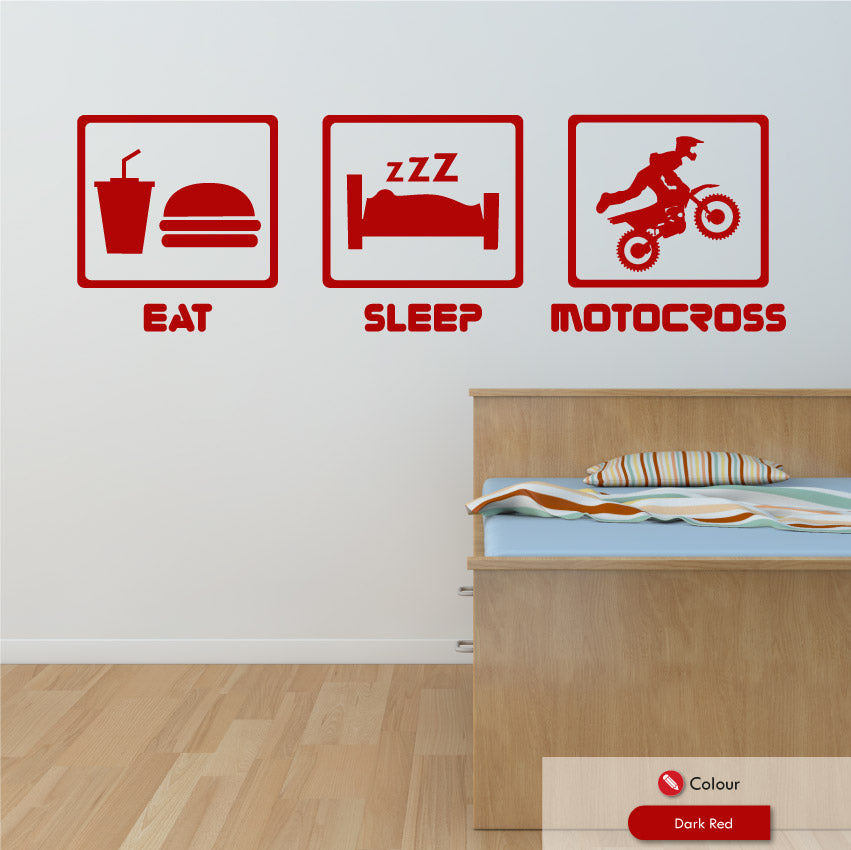 Eat Sleep Motocross Wall Art Sticker