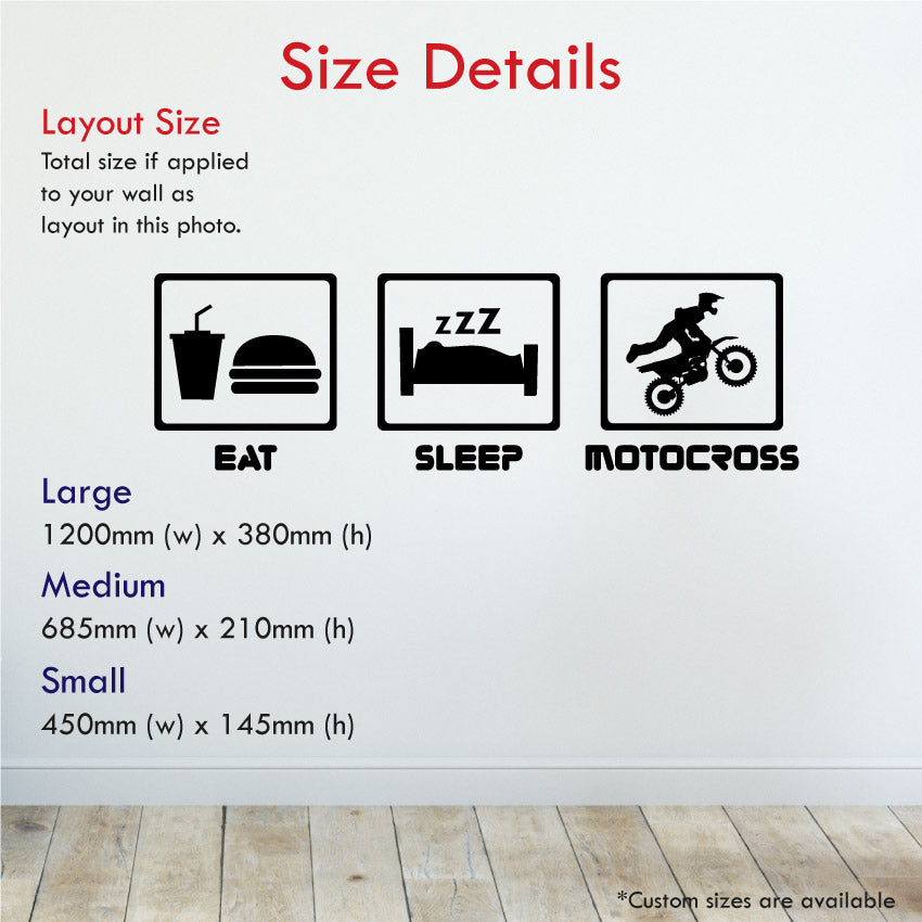 Eat Sleep Motocross Wall Art Sticker