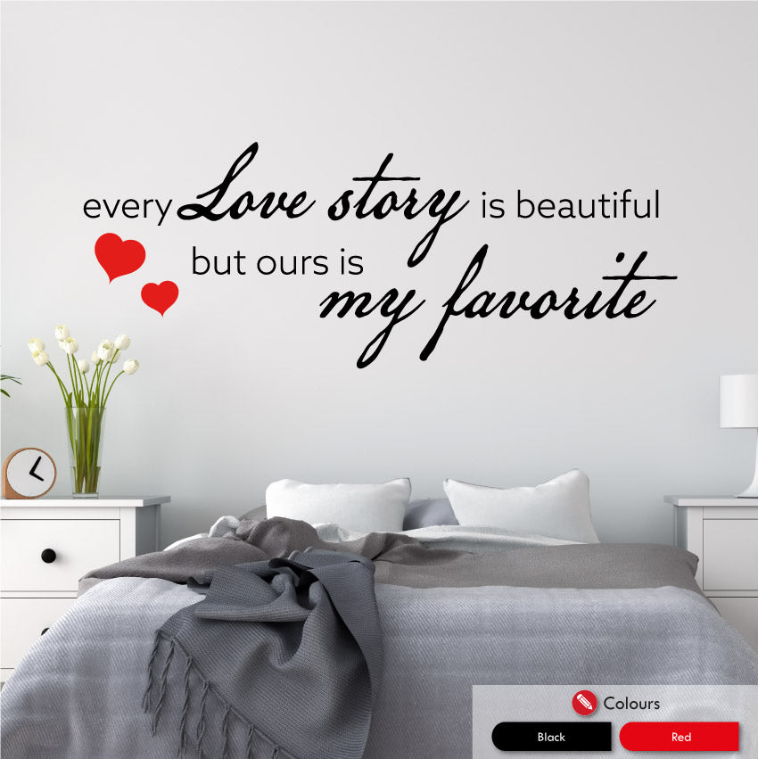 Love Story Bedroom Quote Wall Art Sticker