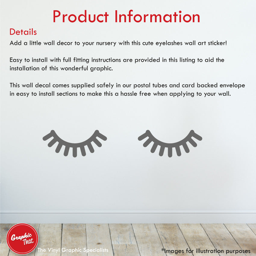 eyelashes nursery wall sticker decal product information