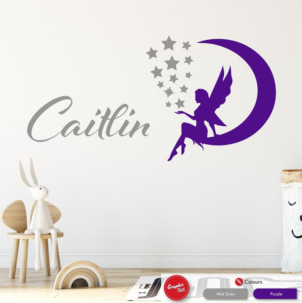 Girls Fairy Personalised Wall Art Sticker