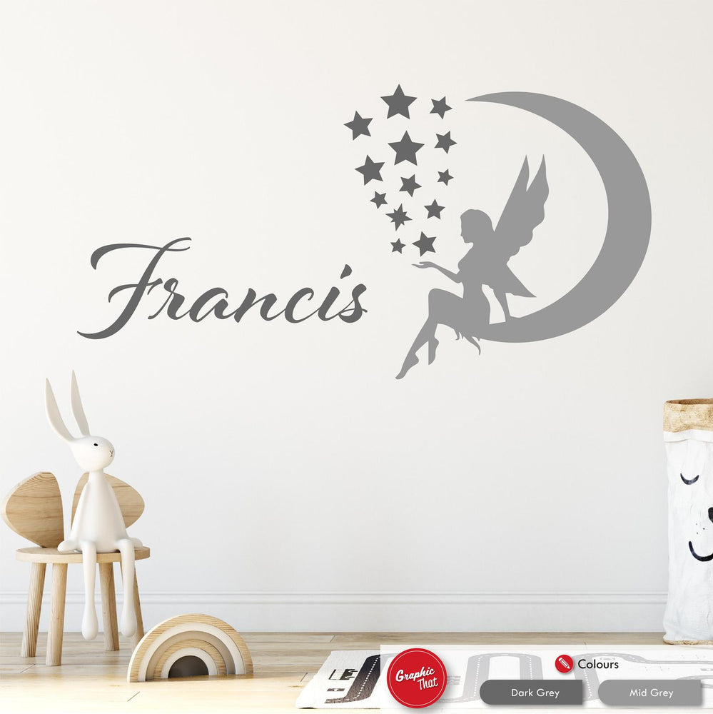 Girls Fairy Personalised Wall Art Sticker