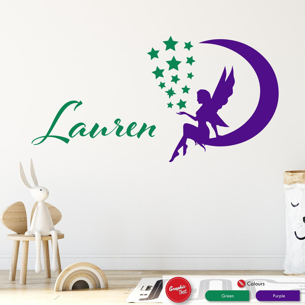 Girls Fairy Personalised Wall Art Sticker