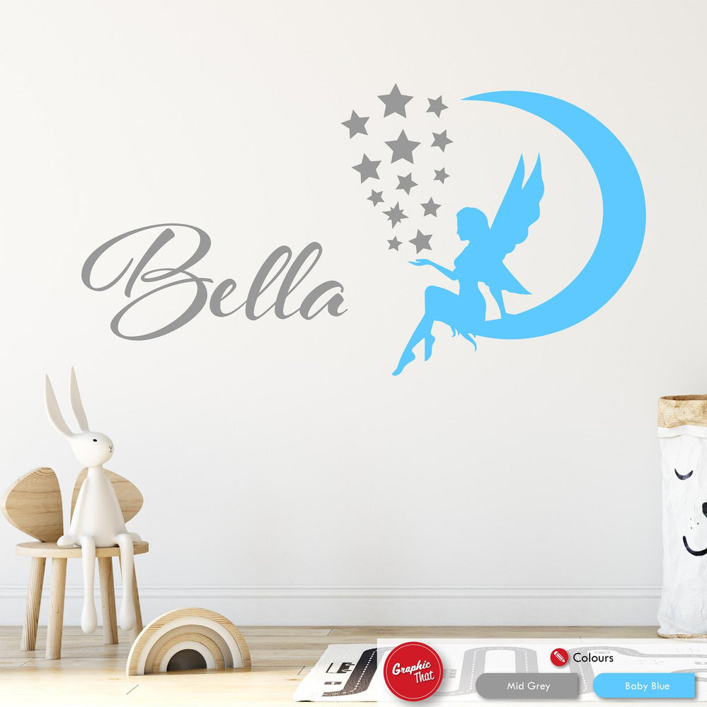 Girls Fairy Personalised Wall Art Sticker