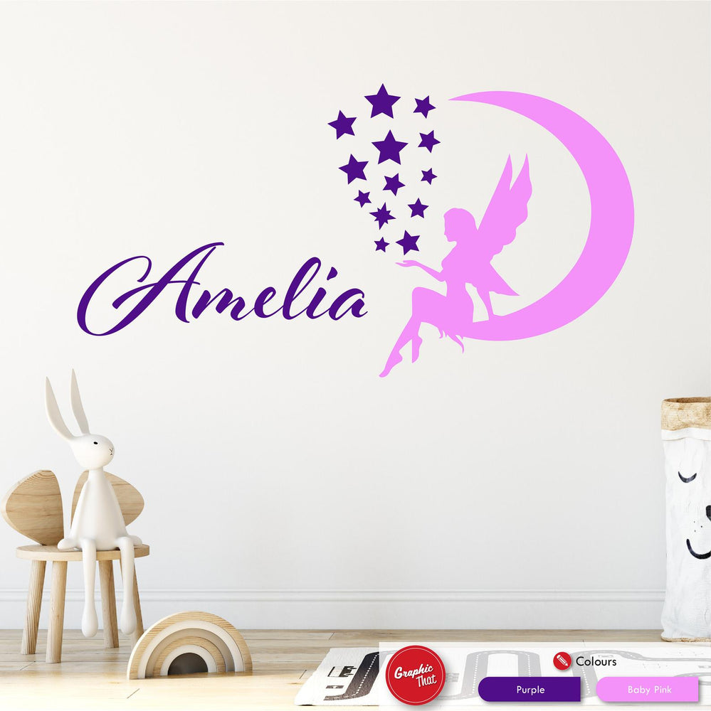 Girls Fairy Personalised Wall Art Sticker