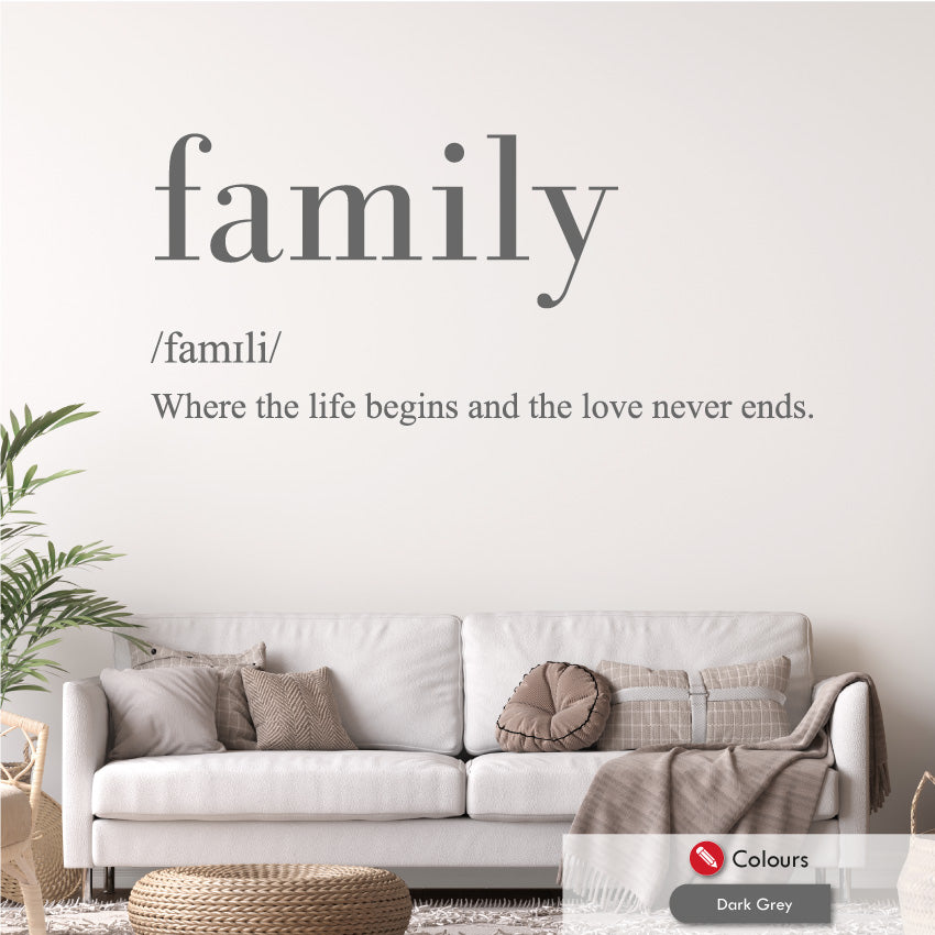 Family Noun Quote Wall Decal