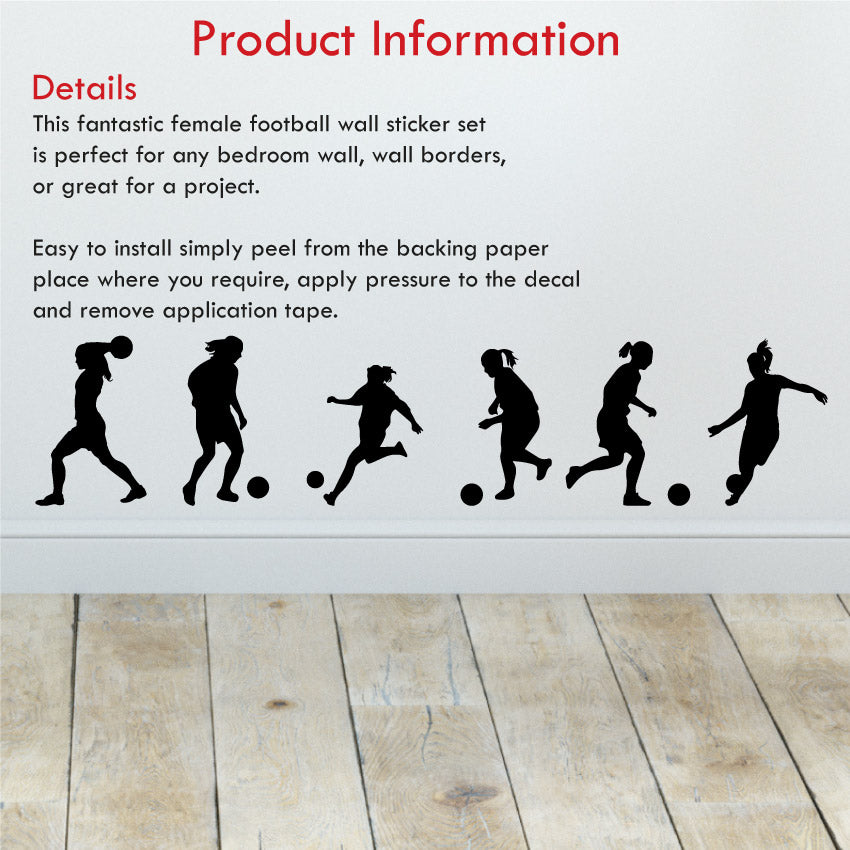 Female Football Wall Sticker Set