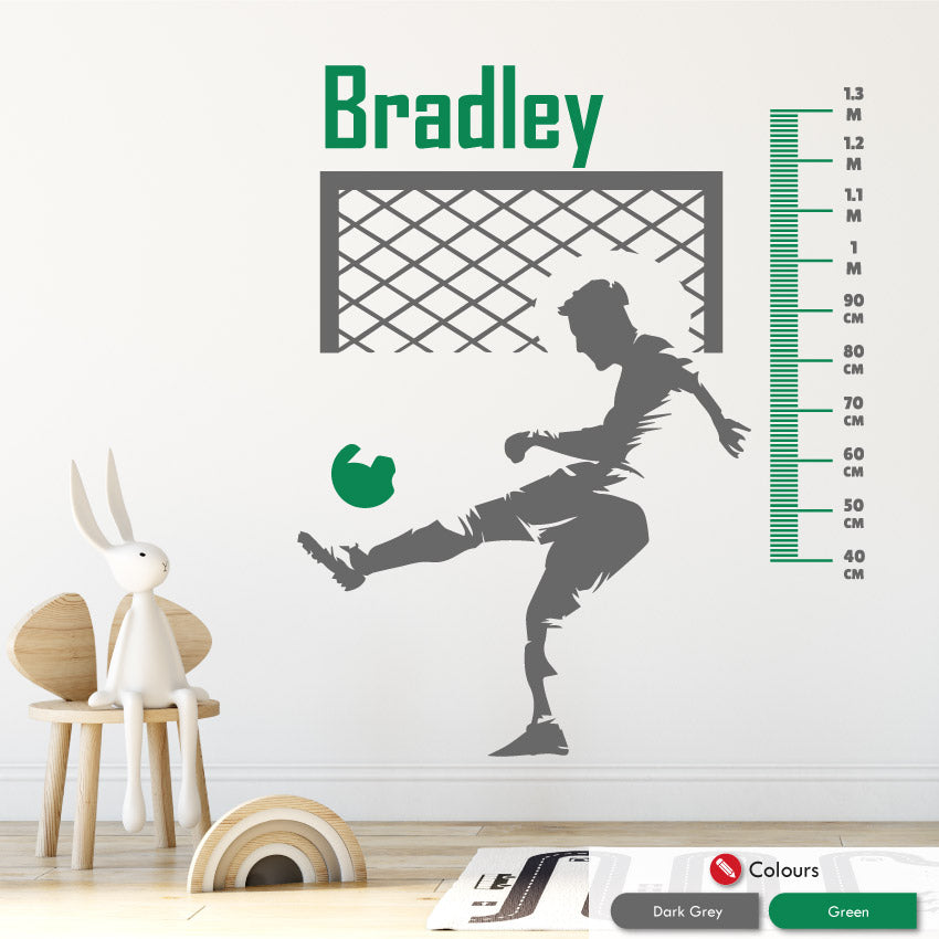 Football Height Chart Personalised Wall Sticker