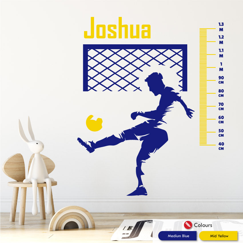 Football Height Chart Personalised Wall Sticker