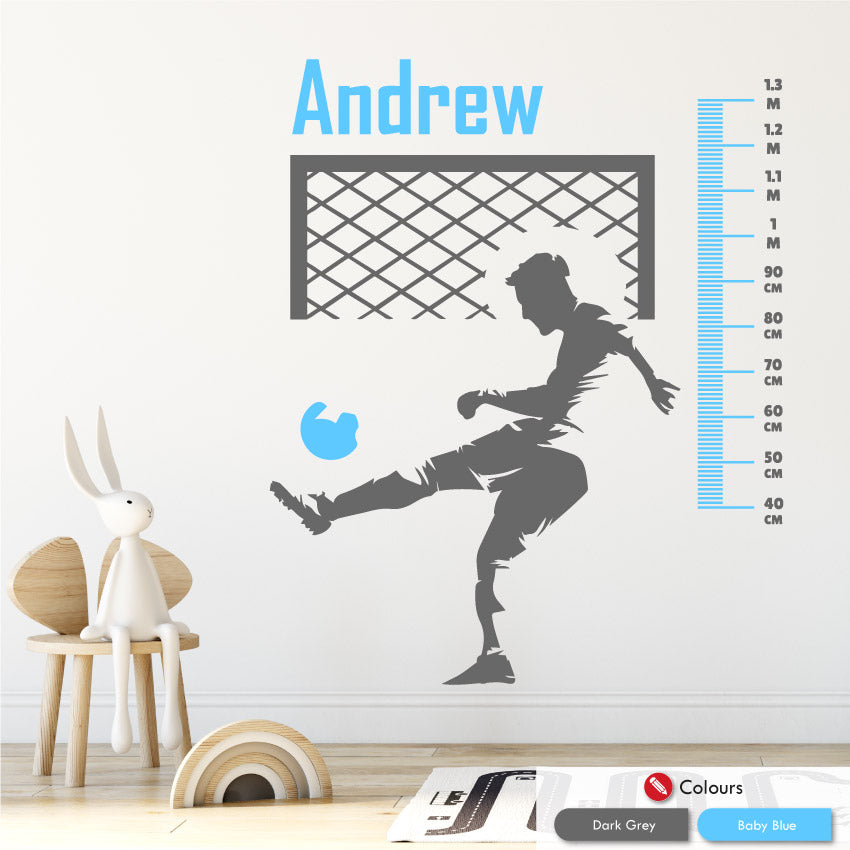 Football Height Chart Personalised Wall Sticker