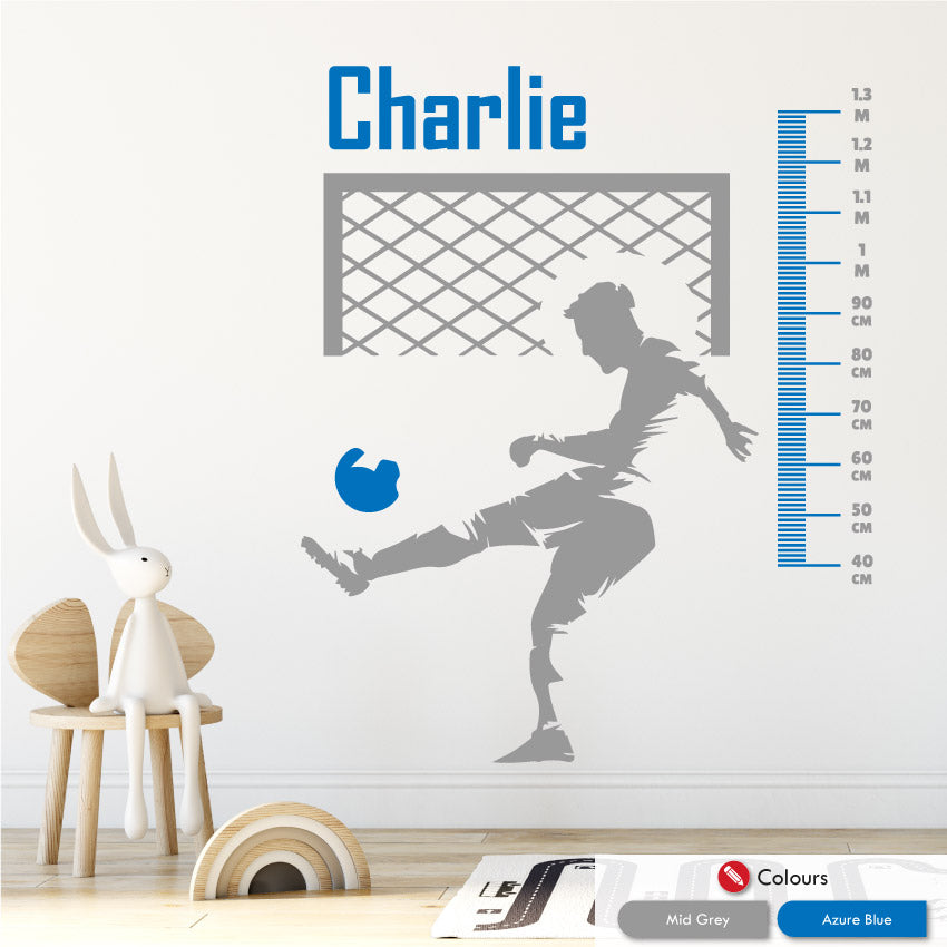 Football Height Chart Personalised Wall Sticker