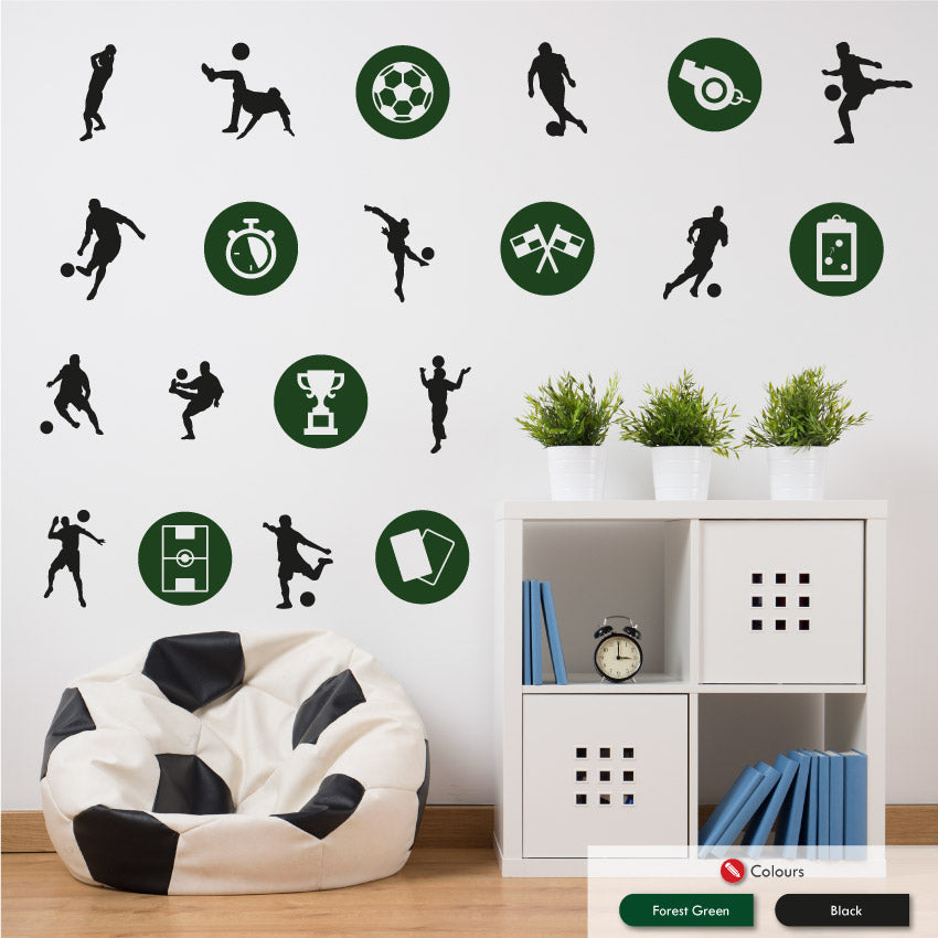 Football & Icons Wall Sticker Set