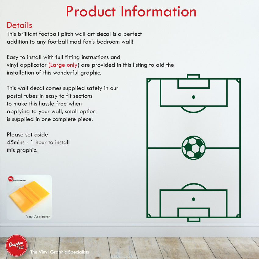 Football Pitch Sports Bedroom Wall Art Sticker Product Information