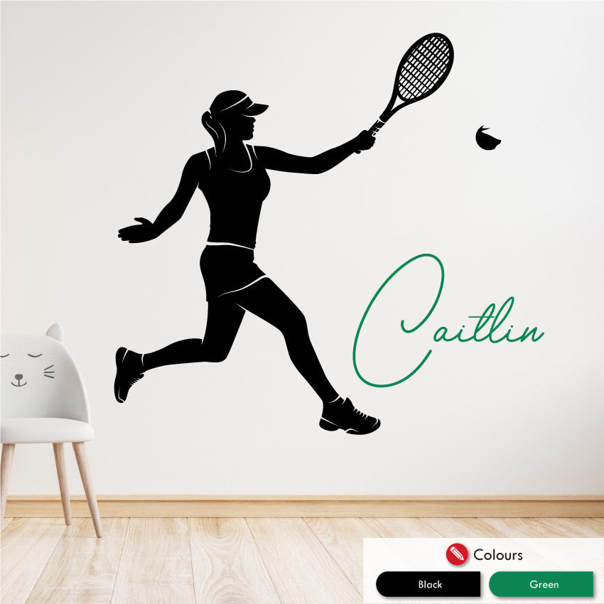 Tennis Girls Personalised Wall Art Decal