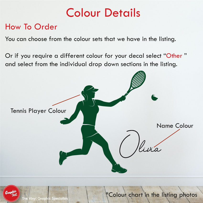 Tennis Girls Personalised Wall Art Decal