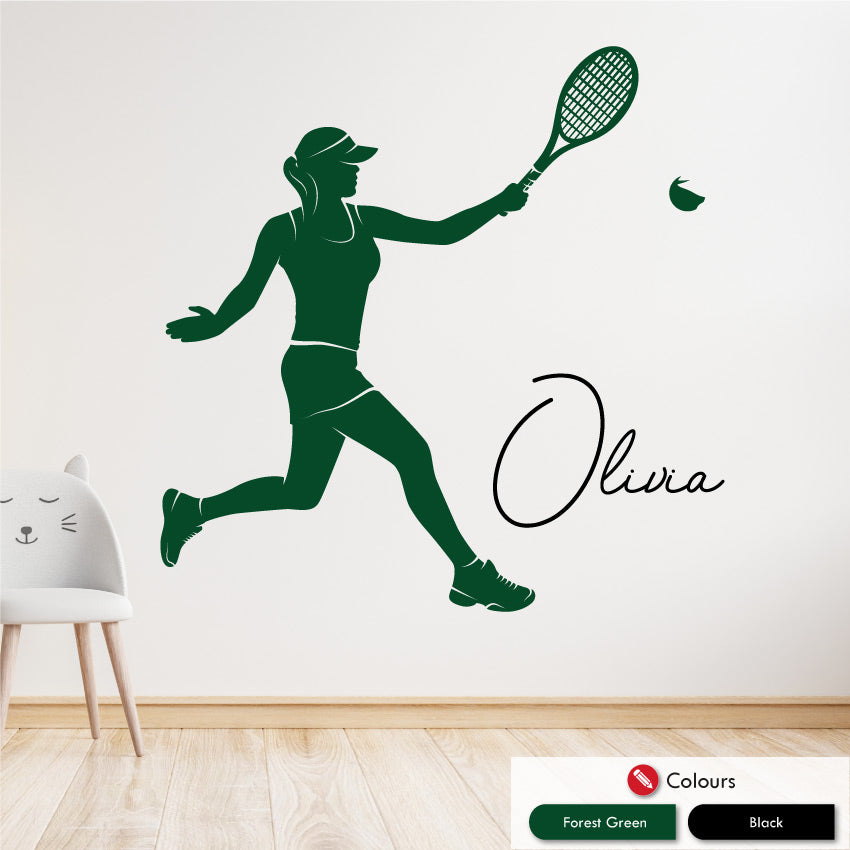 Tennis Girls Personalised Wall Art Decal
