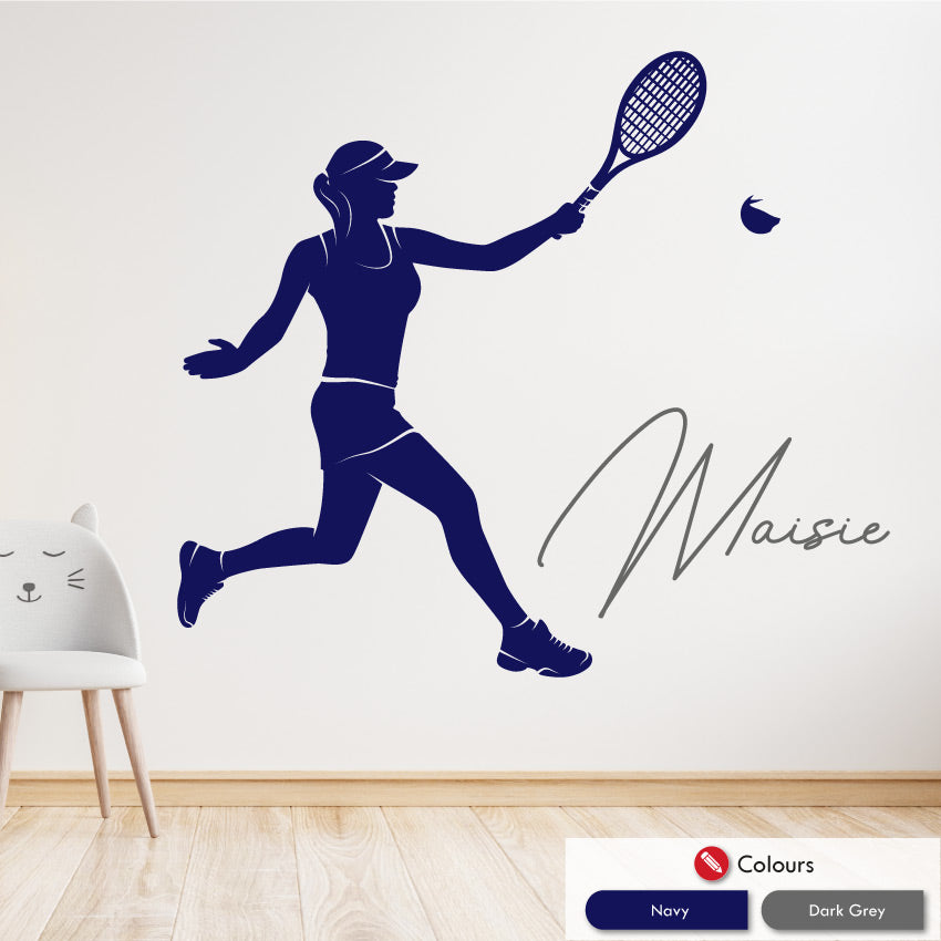 Tennis Girls Personalised Wall Art Decal