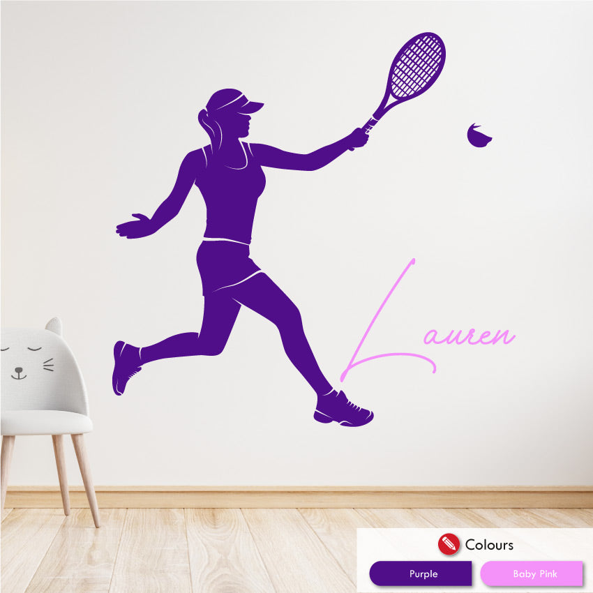 Tennis Girls Personalised Wall Art Decal