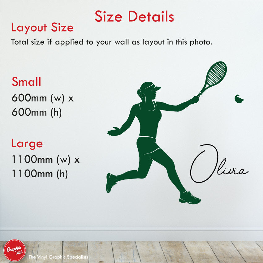 Tennis Girls Personalised Wall Art Decal