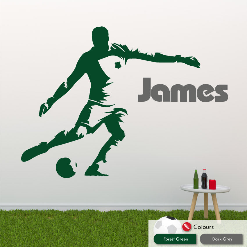 Goalkeeper Personalised Football Wall Sticker Forest Green Dark Grey