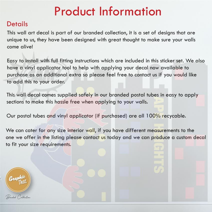 Superhero Towers Boys personalised wall art sticker product information