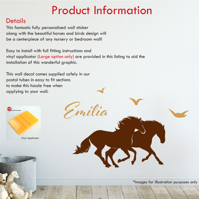 Horses personalised wall sticker product information