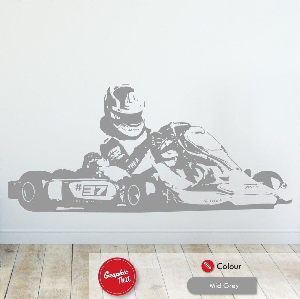 Karting Personalised Wall Art Sticker